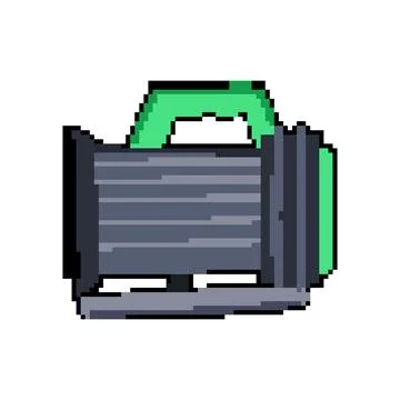 Compressor vacuum pump pixel art vector illustration Stock Illustration