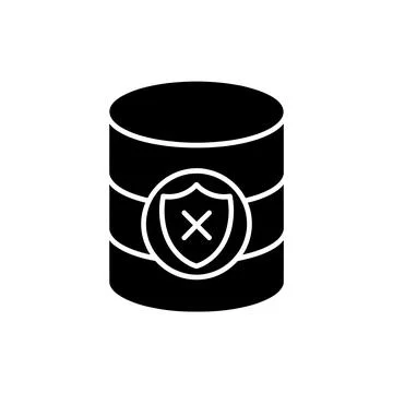 Compromised Database Security Black Filled Style Icon Stock Illustration