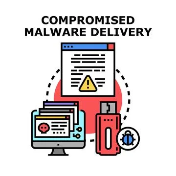 Compromised malware delivery through digital devices 库存插图