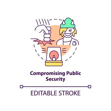 Compromising public security concept icon Stock Illustration