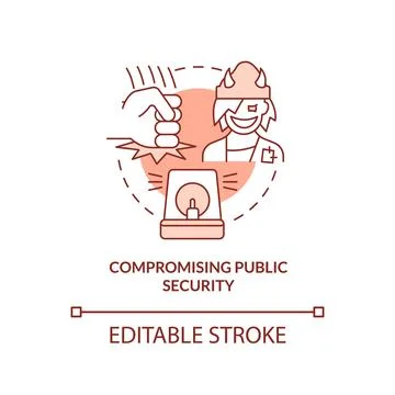Compromising public security terracotta concept icon Stock Illustration