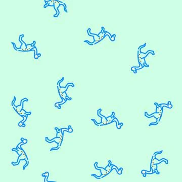 Compsognathus dinosaur animal vector seamless pattern Stock Illustration