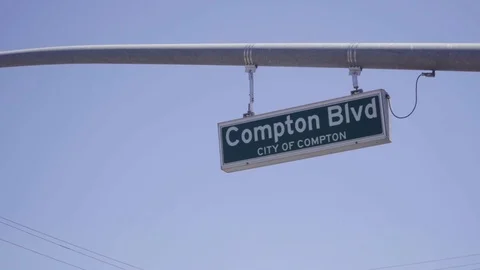 Compton Blvd street sign Stock Footage