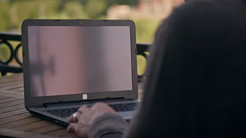 Comptuer screen with someone watching Stock Footage 298075117