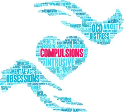 Compulsions Word Cloud 스톡 일러스트