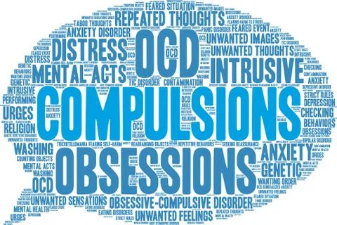 Compulsions Word Cloud Stock Illustration