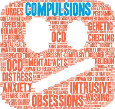 Compulsions Word Cloud 스톡 일러스트