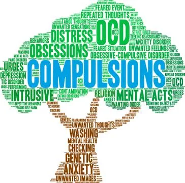 Compulsions Word Cloud 스톡 일러스트