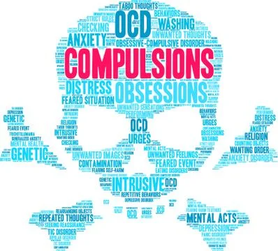 Compulsions Word Cloud 스톡 일러스트