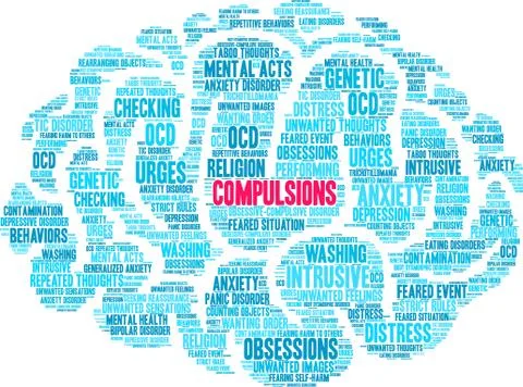 Compulsions Word Cloud Ilustração Stock