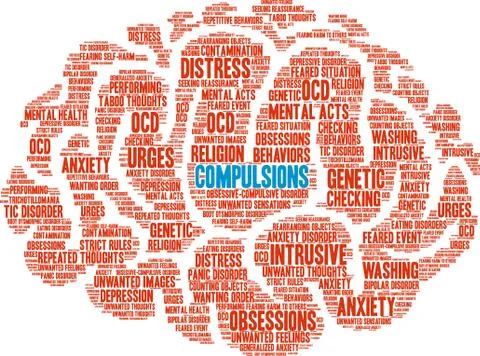 Compulsions Word Cloud 스톡 일러스트