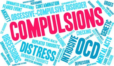 Compulsions Word Cloud Illustrazione stock