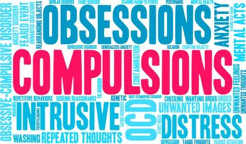 Compulsions Word Cloud 스톡 일러스트