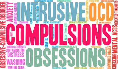 Compulsions Word Cloud Stock Illustration