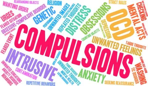 Compulsions Word Cloud Stock Illustration
