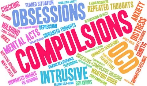 Compulsions Word Cloud 스톡 일러스트