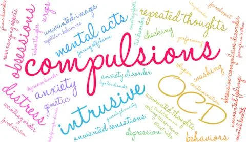 Compulsions Word Cloud Stock Illustration