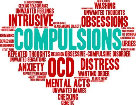 Compulsions Word Cloud 스톡 일러스트