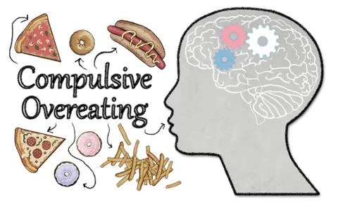 Compulsive Overeating Illustration Illustrazione stock