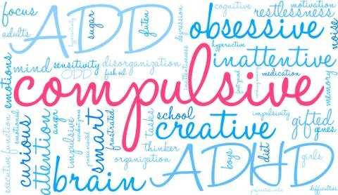 Compulsive Word Cloud Illustrazione stock