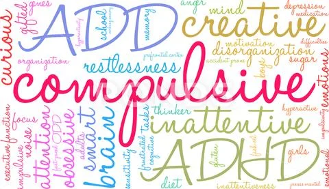 Compulsive Word Cloud Ilustraciones de archivo