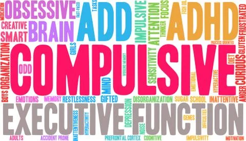 Compulsive Word Cloud Illustrazione stock