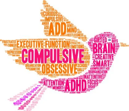 Compulsive Word Cloud Illustrazione stock