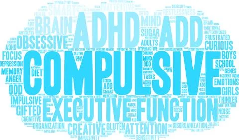 Compulsive Word Cloud Illustrazione stock