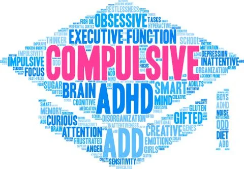 Compulsive Word Cloud Illustrazione stock