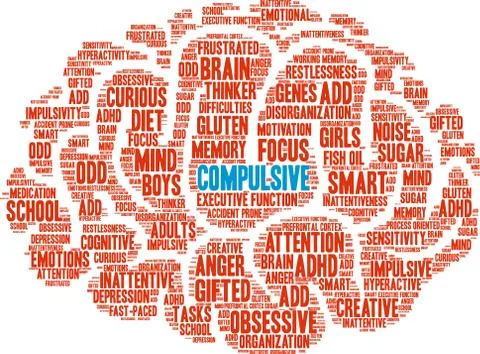 Compulsive Word Cloud Illustrazione stock