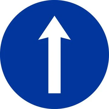 Compulsory ahead only sign. Stock Illustration