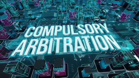 Compulsory Arbitration with digital technology concept Stock Footage 103063217