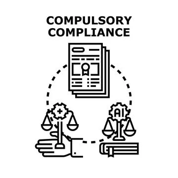 Compulsory compliance principle enforcing ai regulations and legal standards Stock Illustration