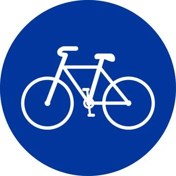 Compulsory cycle track sign. Illustrazione stock