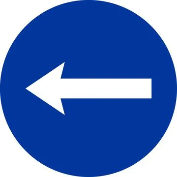 Compulsory turn left sign. Stock Illustration