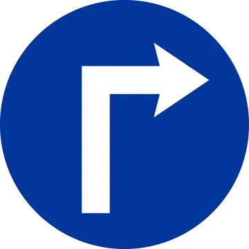 Compulsory turn right sign. Stock Illustration