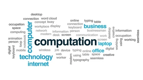 Computation animated word cloud. Kinetic typography. Stock Footage 103268229