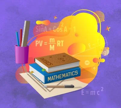 Computation Laboratory, Math and Physics Vector Illustrazione stock