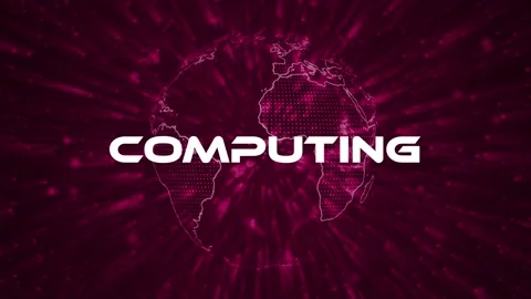 Computation text concept on si-fi particles background.  particles animation. Stock Footage 235397058