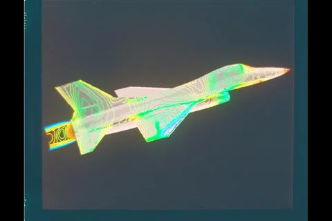 Computational Fluid Dynamics (CFD) F-16A flow field grid Stock Photos