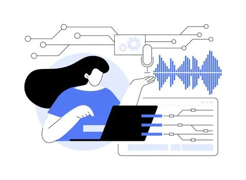 Computational linguist abstract concept vector illustration. Stock Illustration