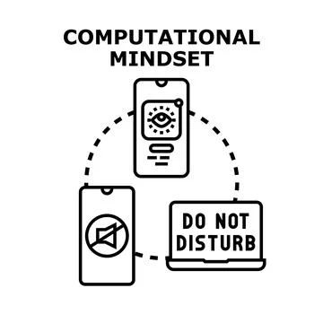 Computational mindset promoting digital focus and productivity Stock Illustration