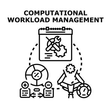 Computational workload management process optimizing system efficiency Stock Illustration