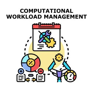 Computational workload management process optimizing system efficiency Stock Illustration