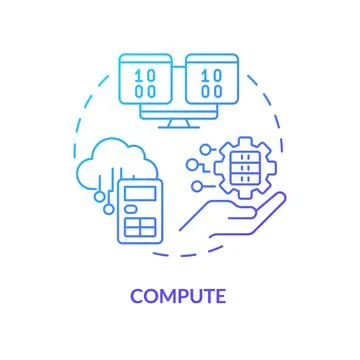 Compute blue gradient concept icon Stock Illustration