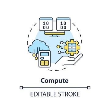Compute concept icon Stock Illustration