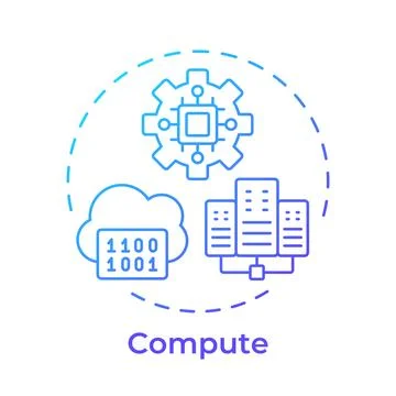 Compute gradient outline concept icon Stock Illustration