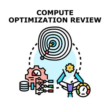 Compute optimization review analyzing performance and efficiency Stock Illustration