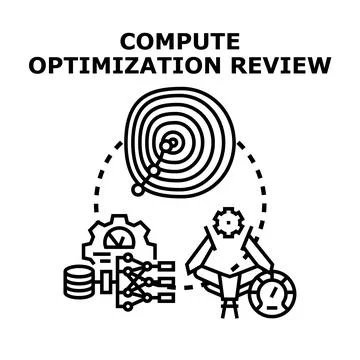 Compute optimization review analyzing performance and efficiency Stock Illustration