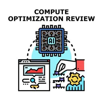 Compute optimization review concept vector illustration Ilustración de archivo